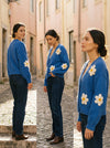 Cardigan Daisys - Blue - Lifestyle editorial shot