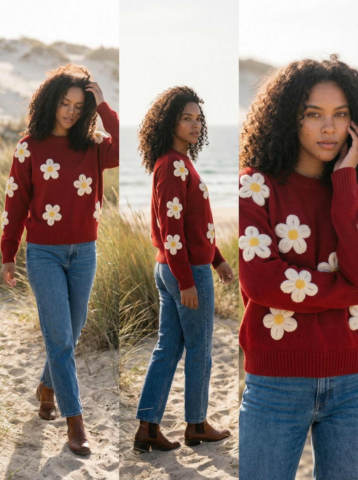 Sweater Daisys - Butter Yellow - Lifestyle editorial shot