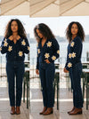 Cardigan Daisys - Cherry Red - Lifestyle editorial shot