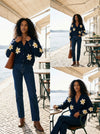 Cardigan Daisys - Cherry Red - Lifestyle editorial shot