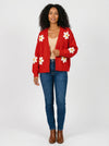 Cardigan Daisys - Cream - Full body studio shot on white background