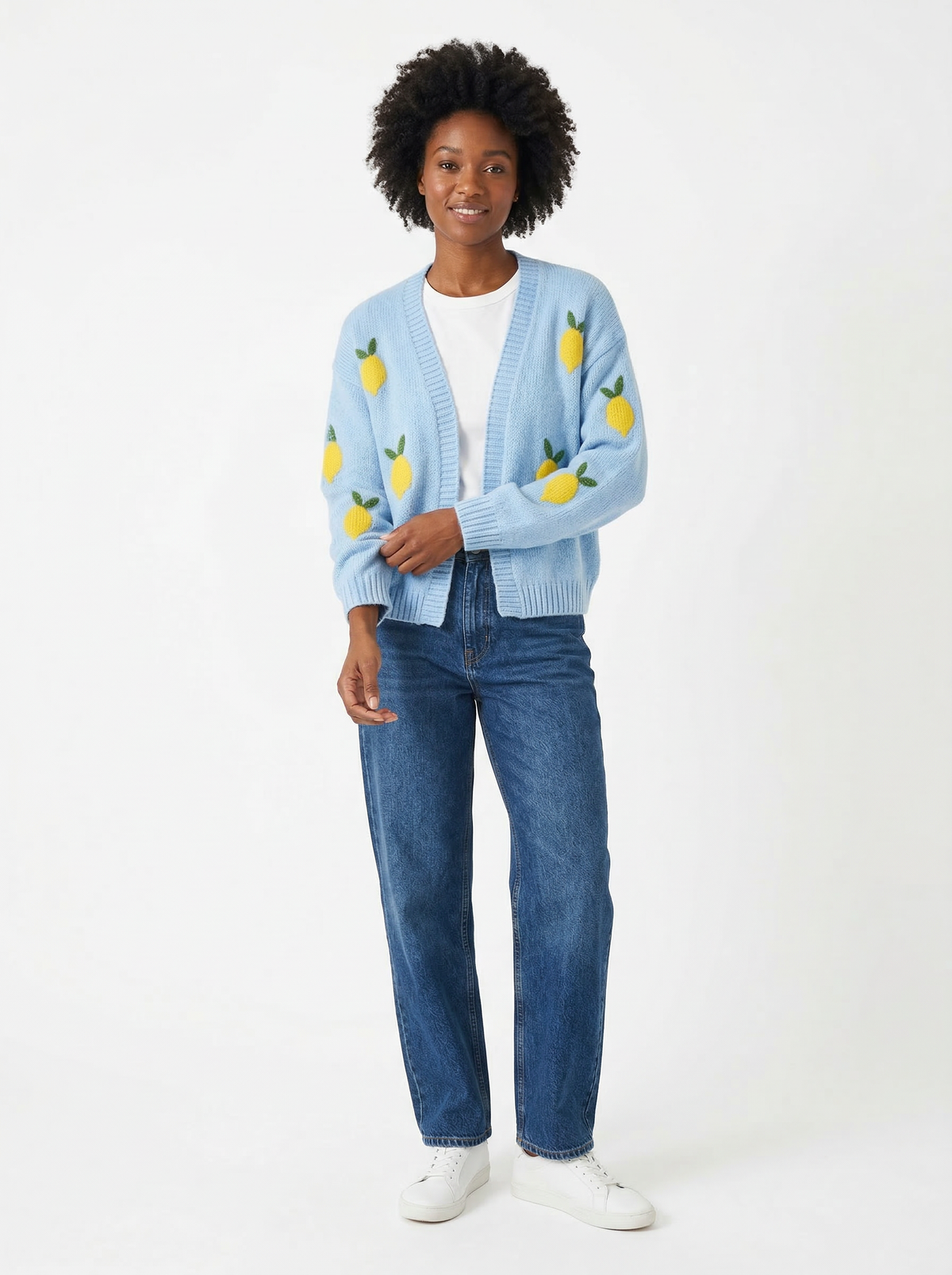 Cardigan Lemons - Default - Diversity model shot