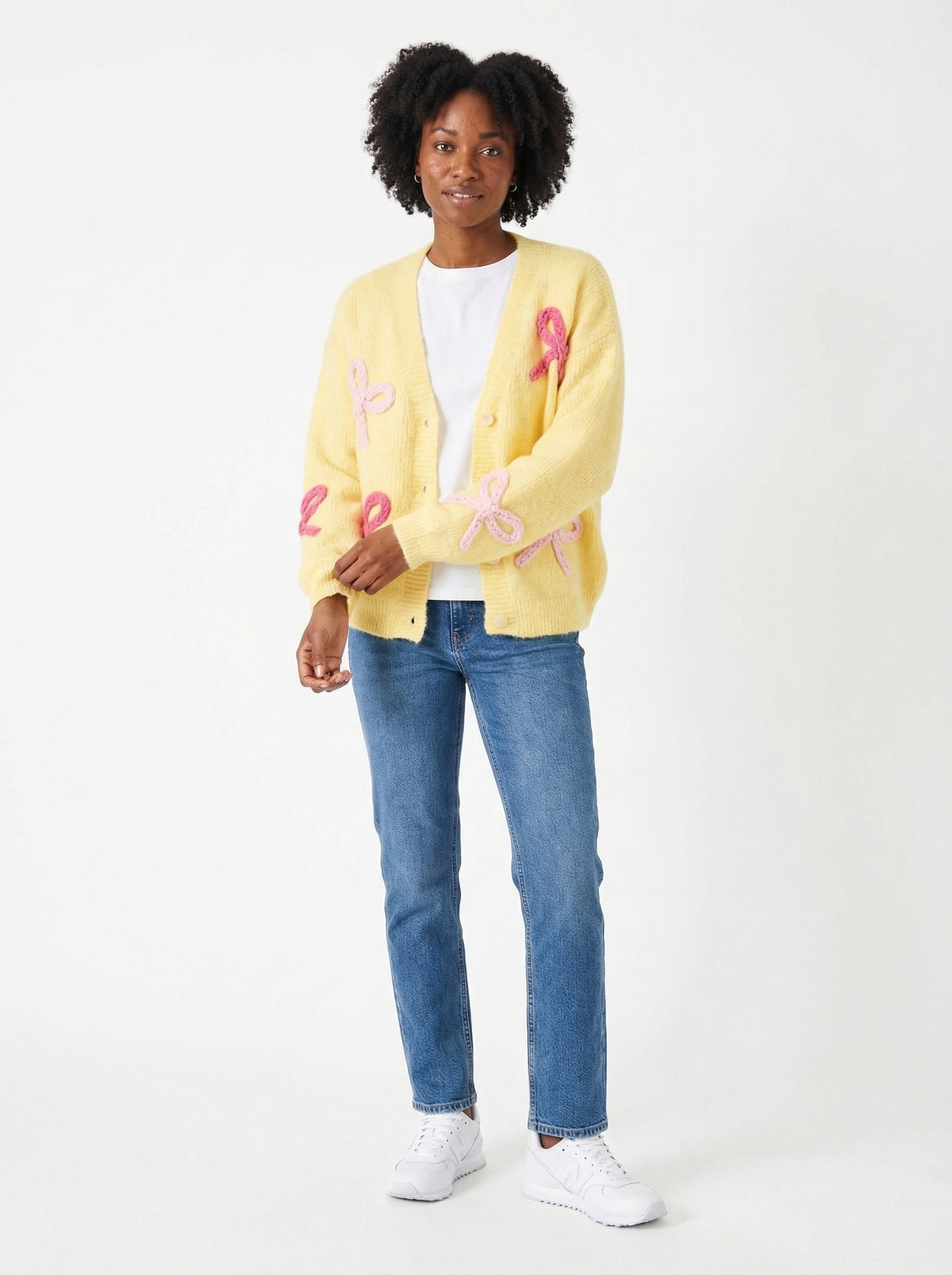 Knit Bow Cardigan - Default - Diversity model shot