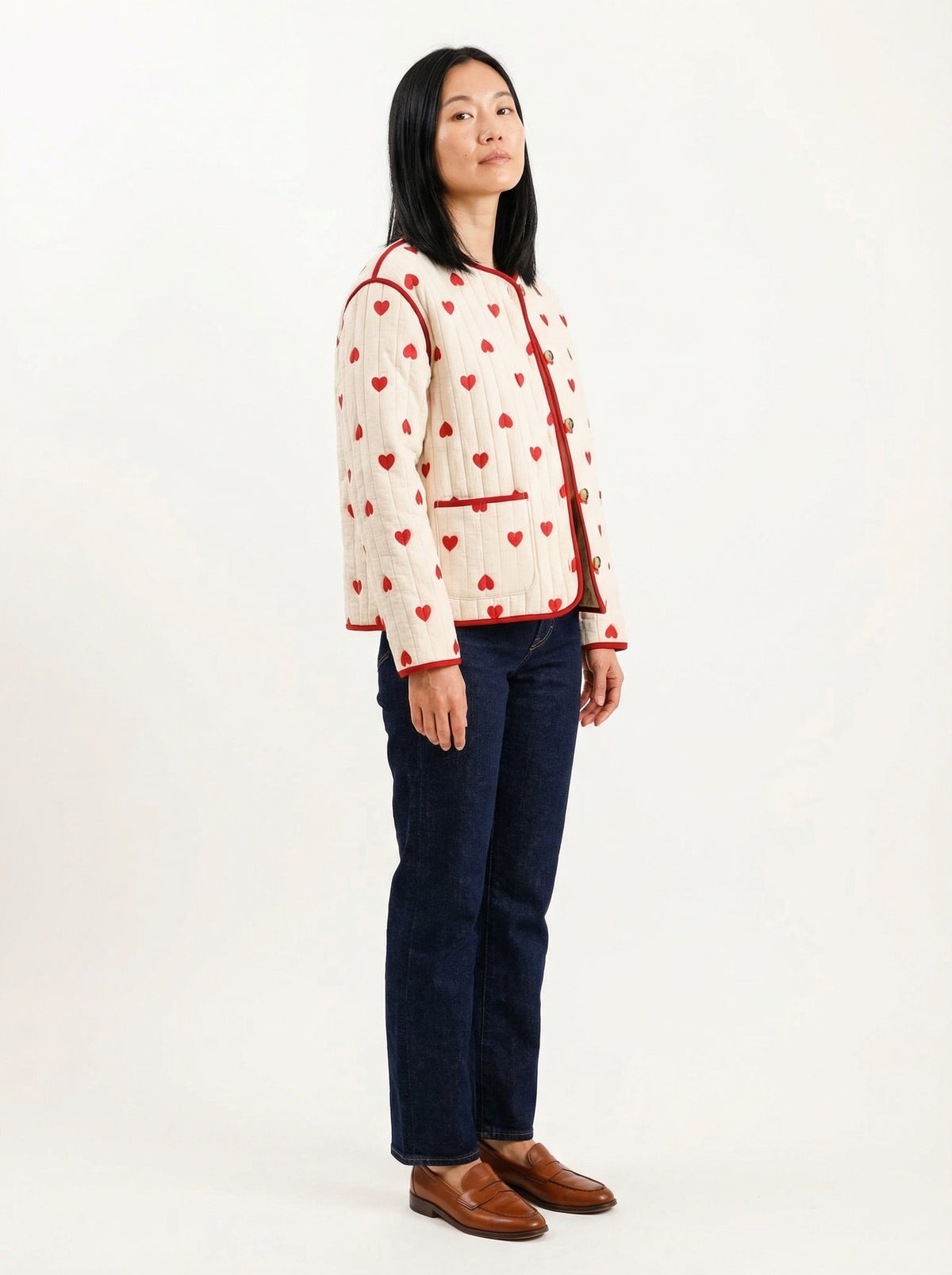 Quilted Heart Jacket - Default - Full body studio shot on white background