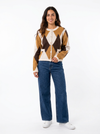 Argyle Knit Cardigan Helen - Default - Full body studio shot on white background