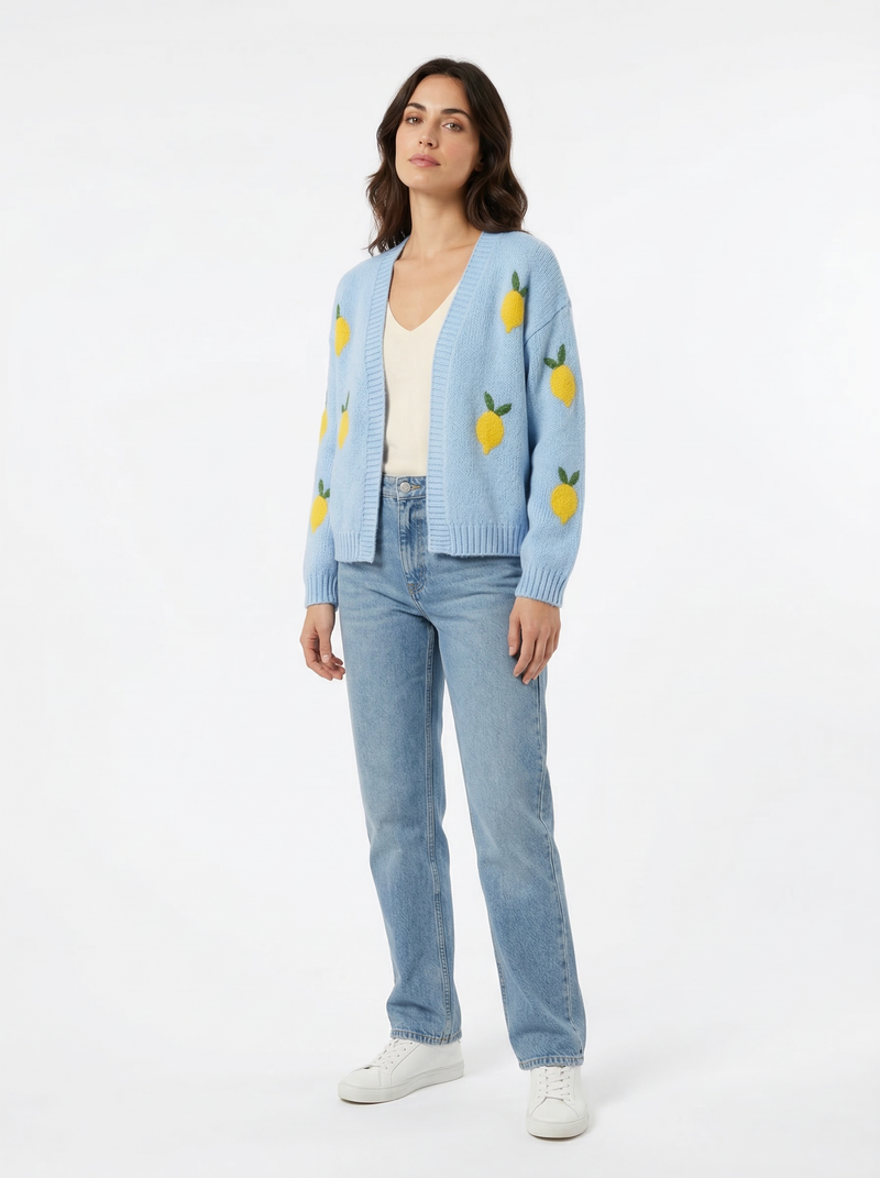 Cardigan Lemons - Default - Full body studio shot on white background