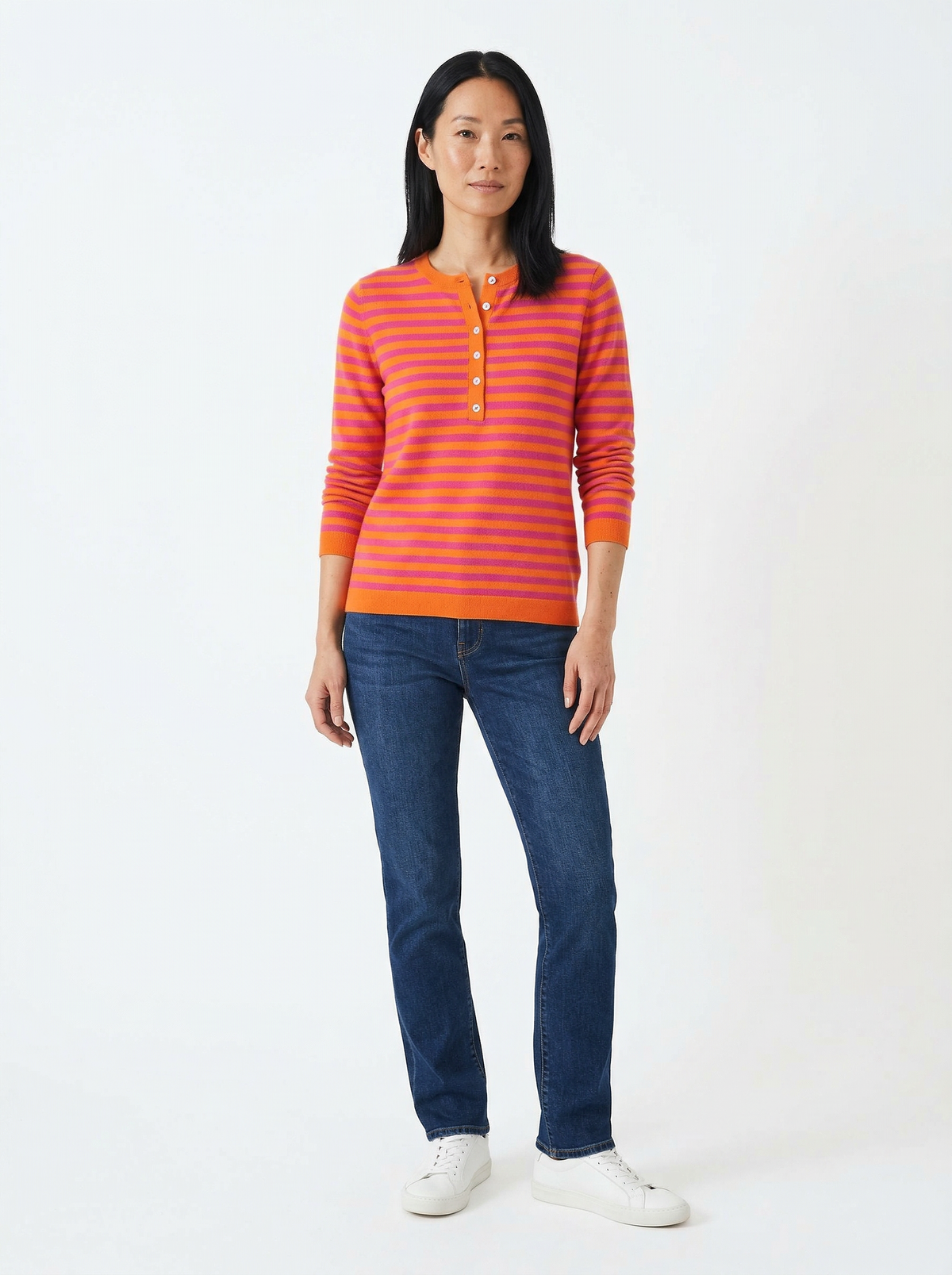 Striped Sweater Matilde - Default - Full body studio shot on white background