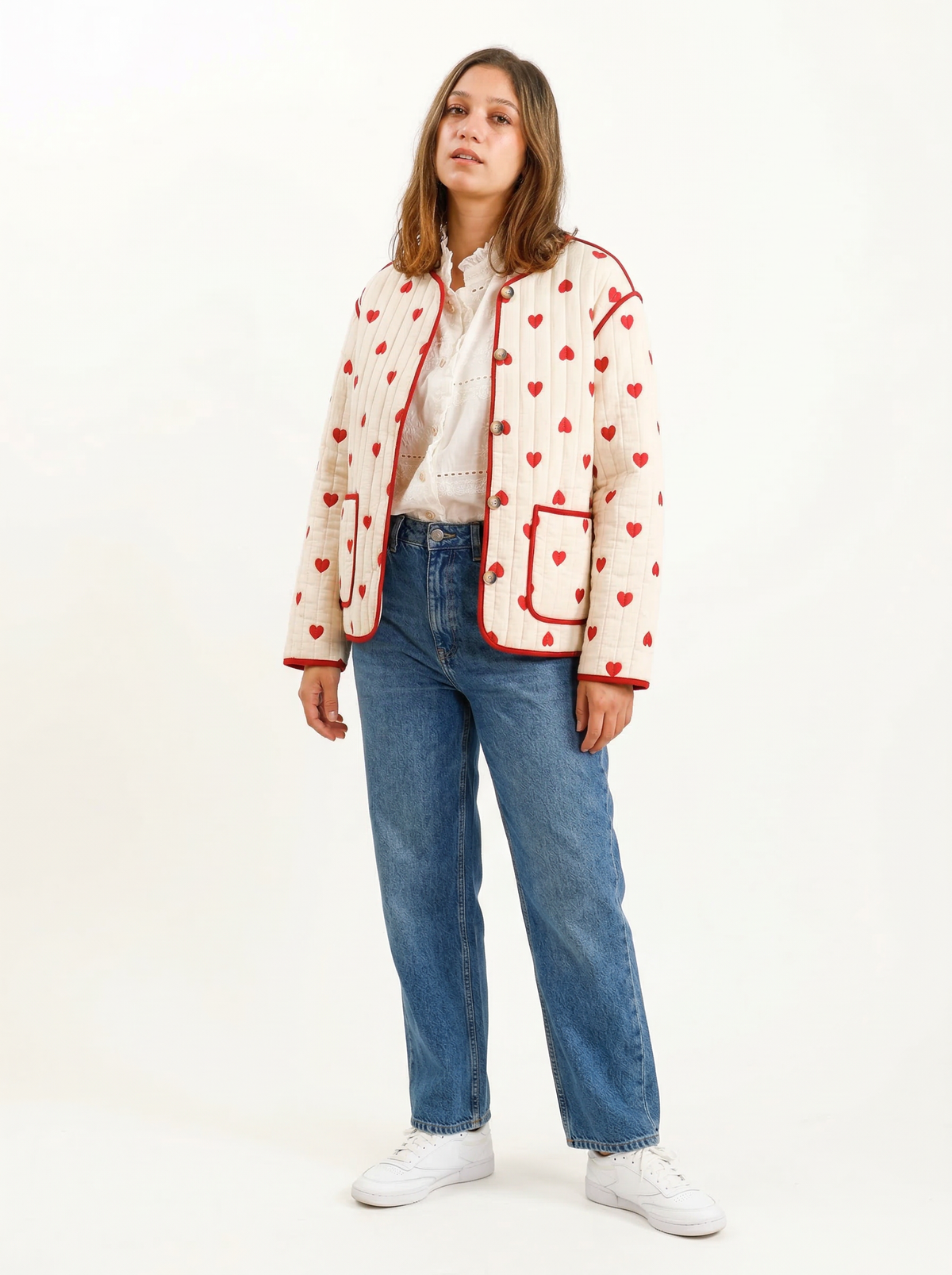 Quilted Heart Jacket - Default - Full body studio shot on white background