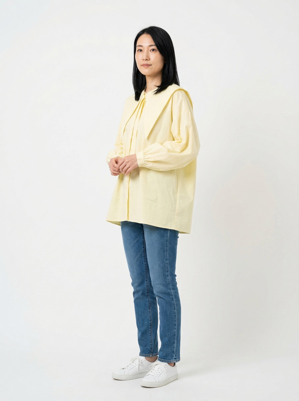 Statement Collar Blouse Guiomar - Default - Full body studio shot on white background
