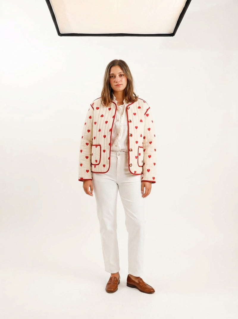 Quilted Heart Jacket - Default - Full body studio shot on white background