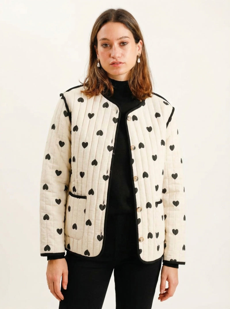 Quilted Heart Jacket Emily - Default - Full body studio shot on white background