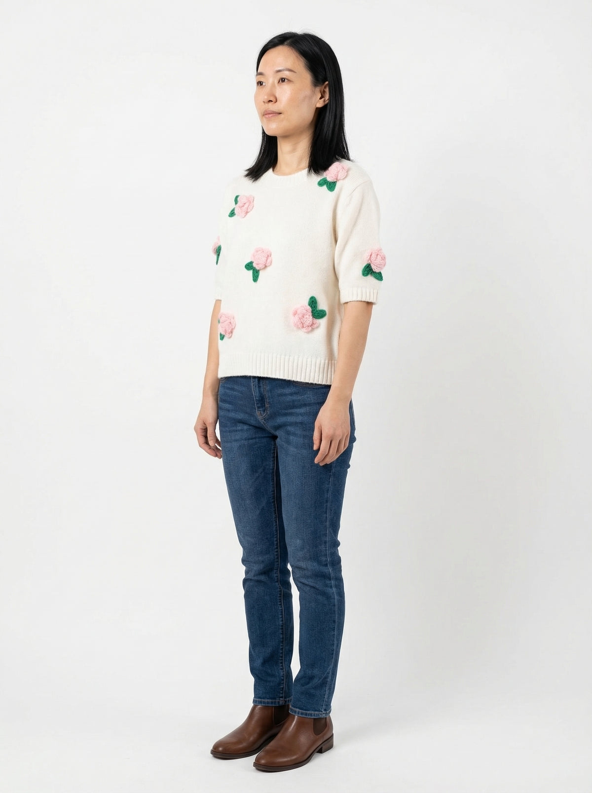 Sweater Roses - Default - Full body studio shot on white background