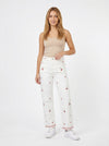 Cherry Embroidered Pants - Default - Full body studio shot on white background
