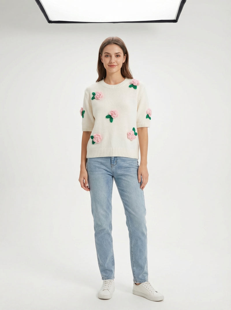 Sweater Roses - Default - Full body studio shot on white background