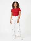 Cherry Embroidered Pants - Default - Full body studio shot on white background