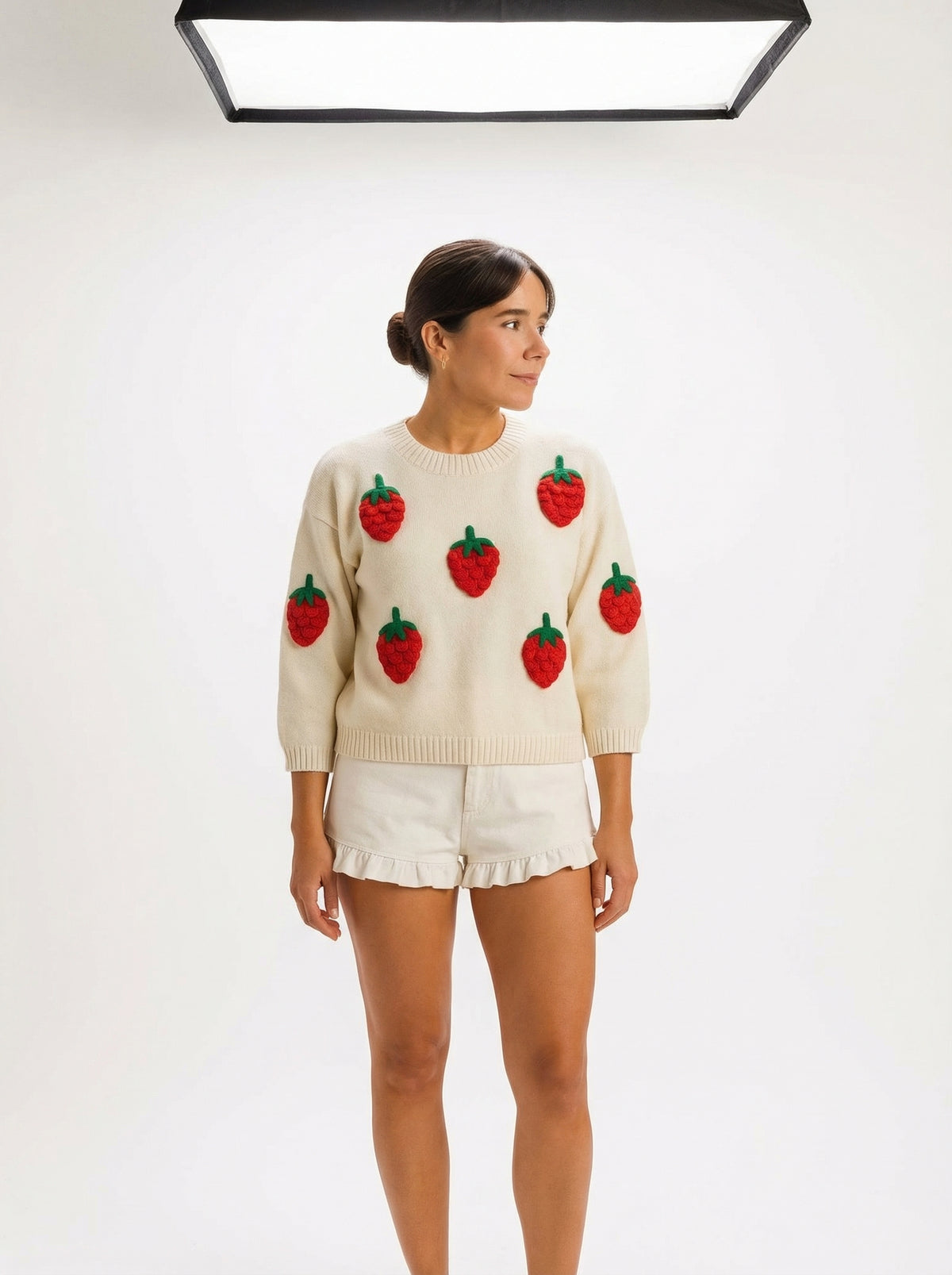 3D Strawberry Sweater - Default - Full body studio shot on white background