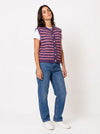 Striped Knit Vest - Default - Full body studio shot on white background