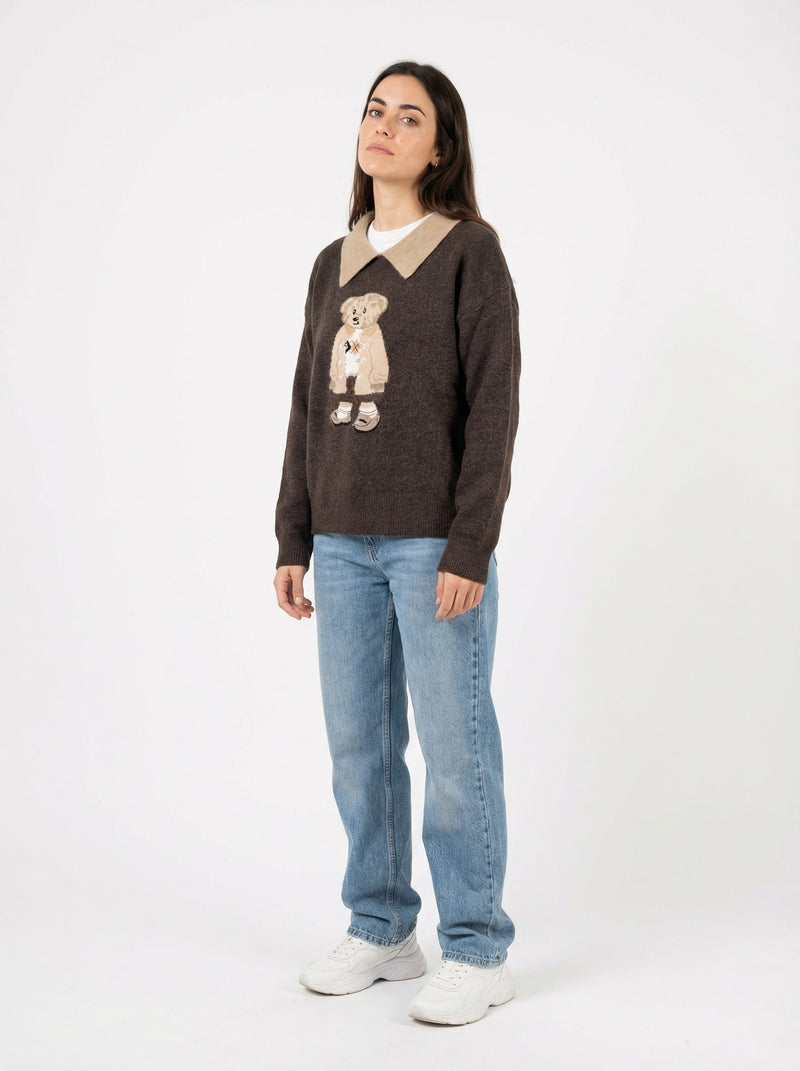 Teddy Bear Sweater - Default - Full body studio shot on white background