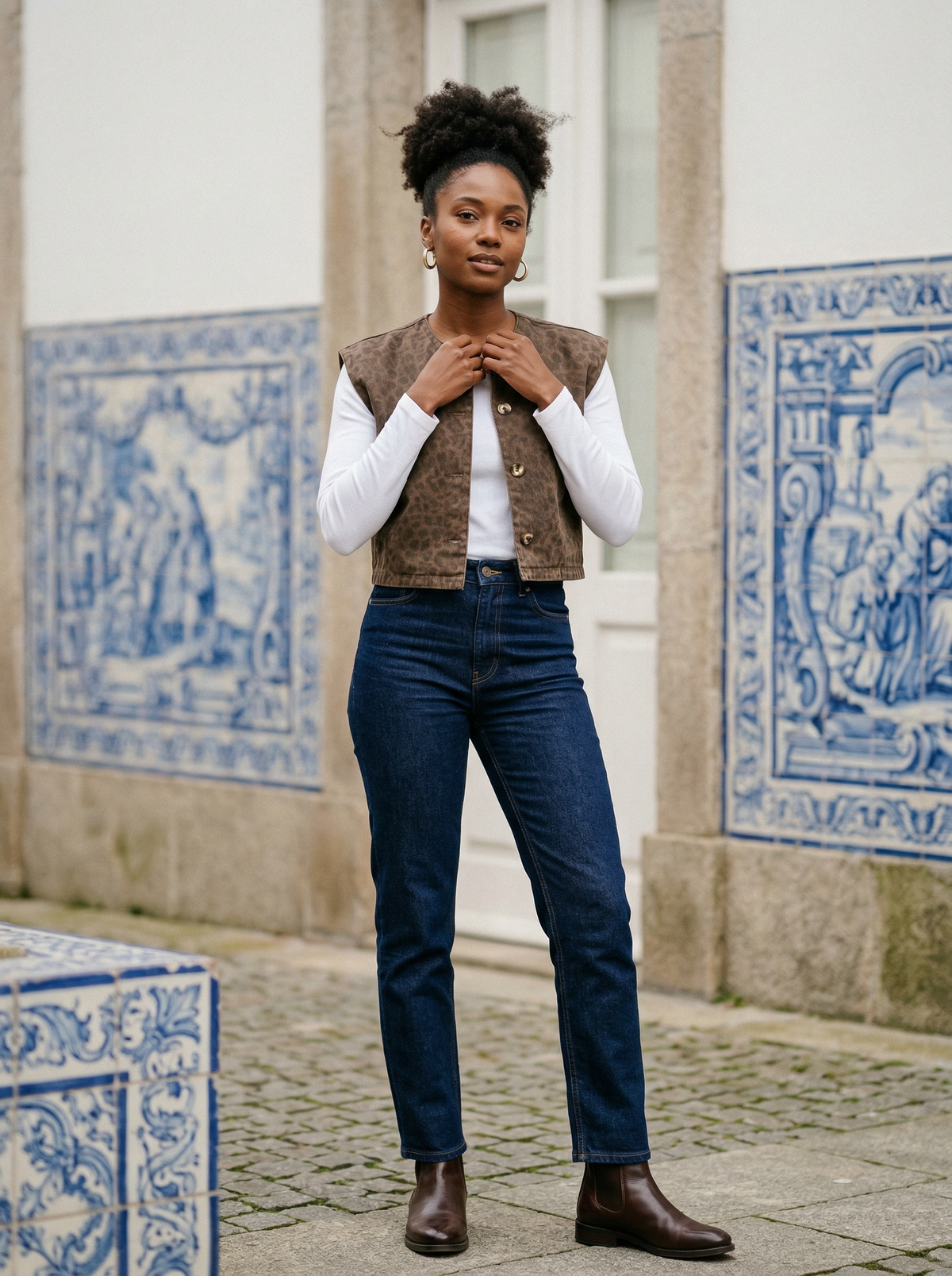 Leopard Print Vest - Default - Lifestyle editorial shot