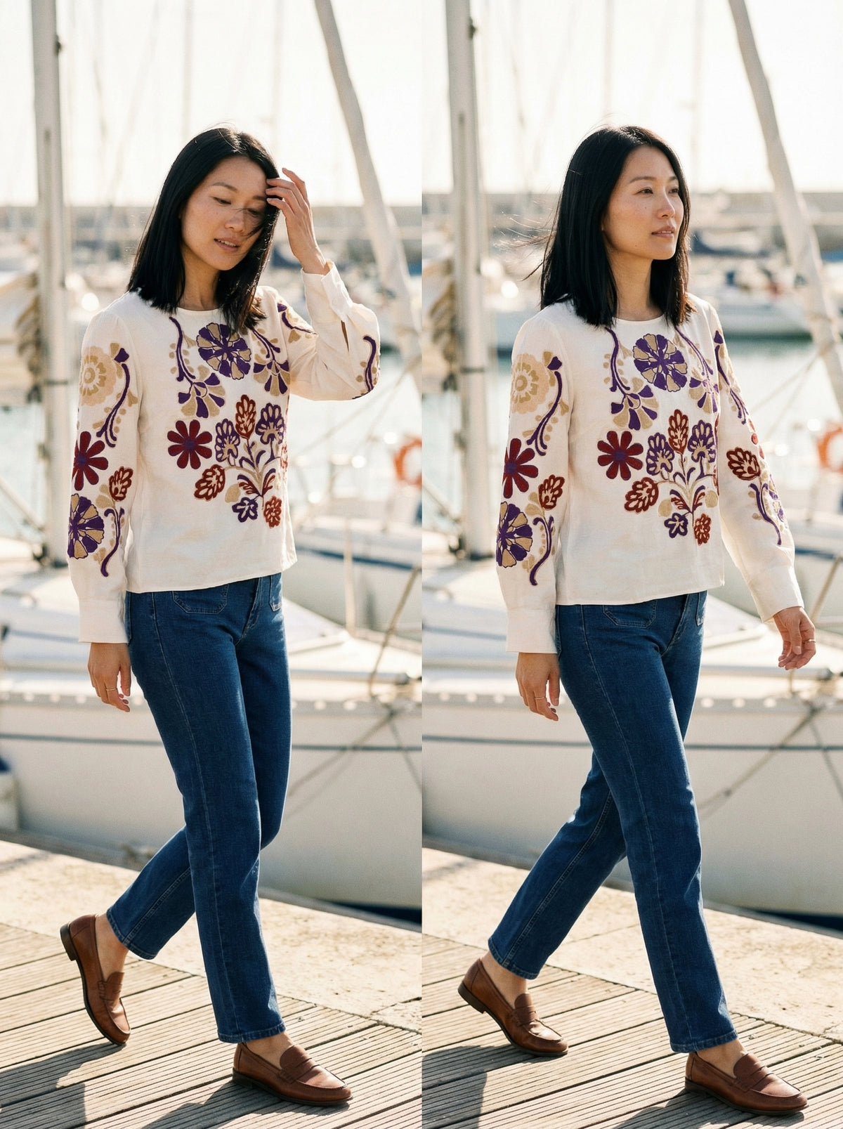 Floral Embroidered Blouse Rachel - Default - Lifestyle editorial shot
