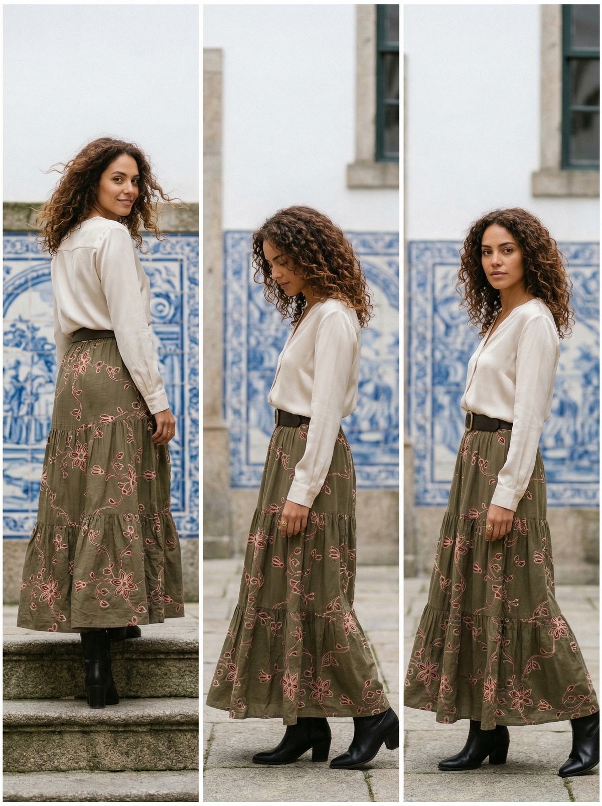 Bella Embroidered Maxi Skirt - Default - Lifestyle editorial shot