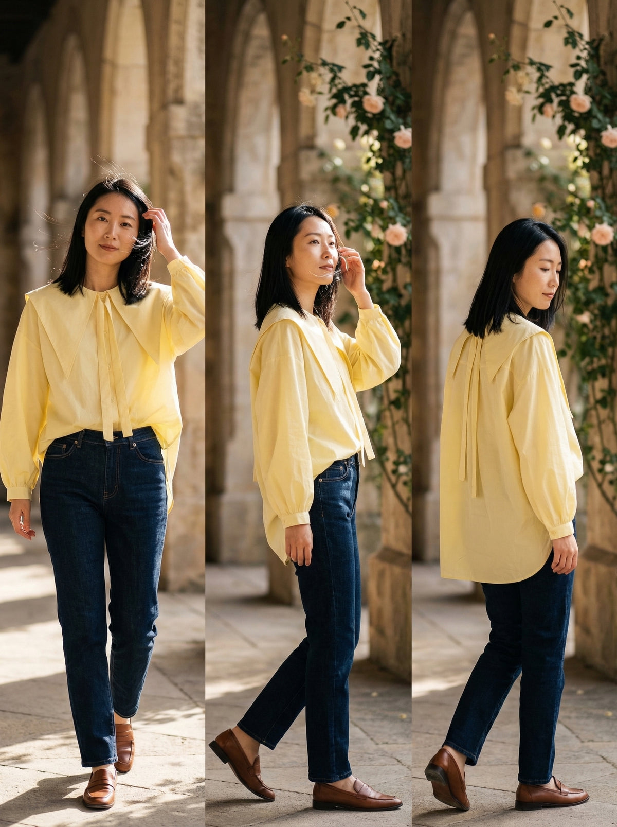 Statement Collar Blouse Guiomar - Default - Lifestyle editorial shot