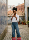 Crochet Trim Denim Pants - Default - Lifestyle editorial shot