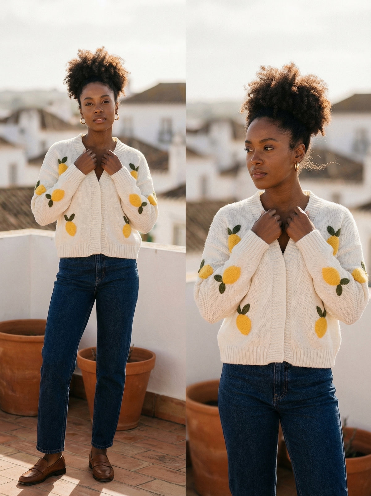 Cardigan Lemons - Default - Lifestyle editorial shot