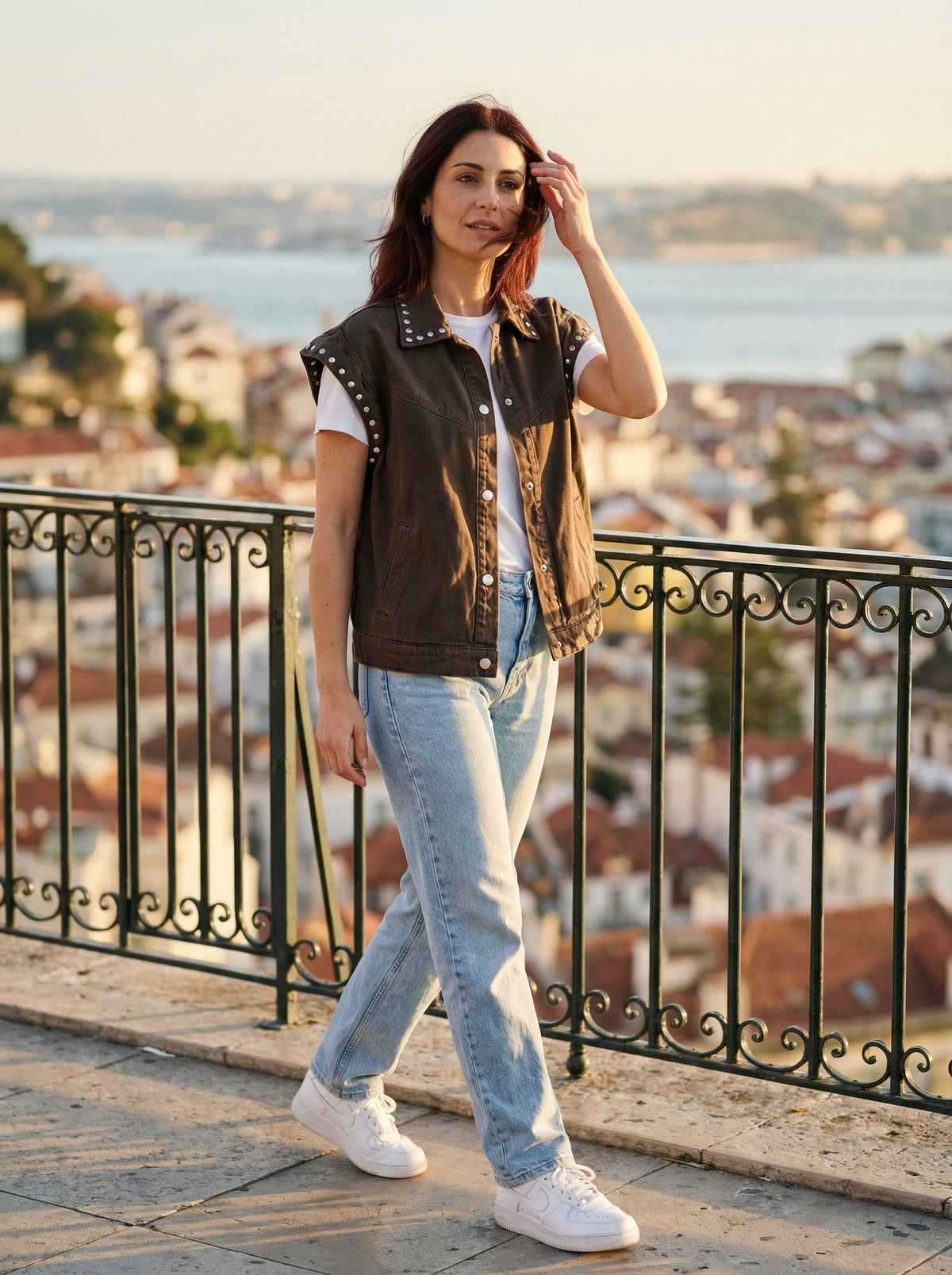 Studded Vest - Default - Lifestyle editorial shot