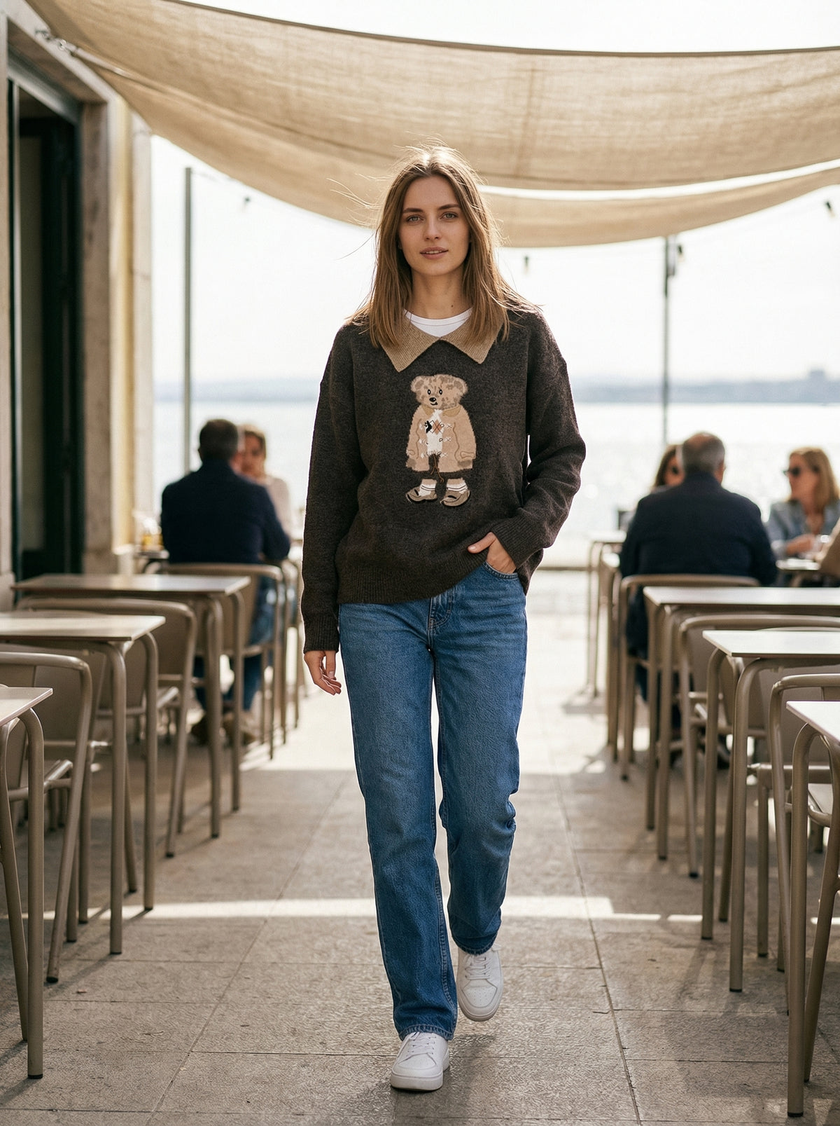 Teddy Bear Sweater - Default - Lifestyle editorial shot