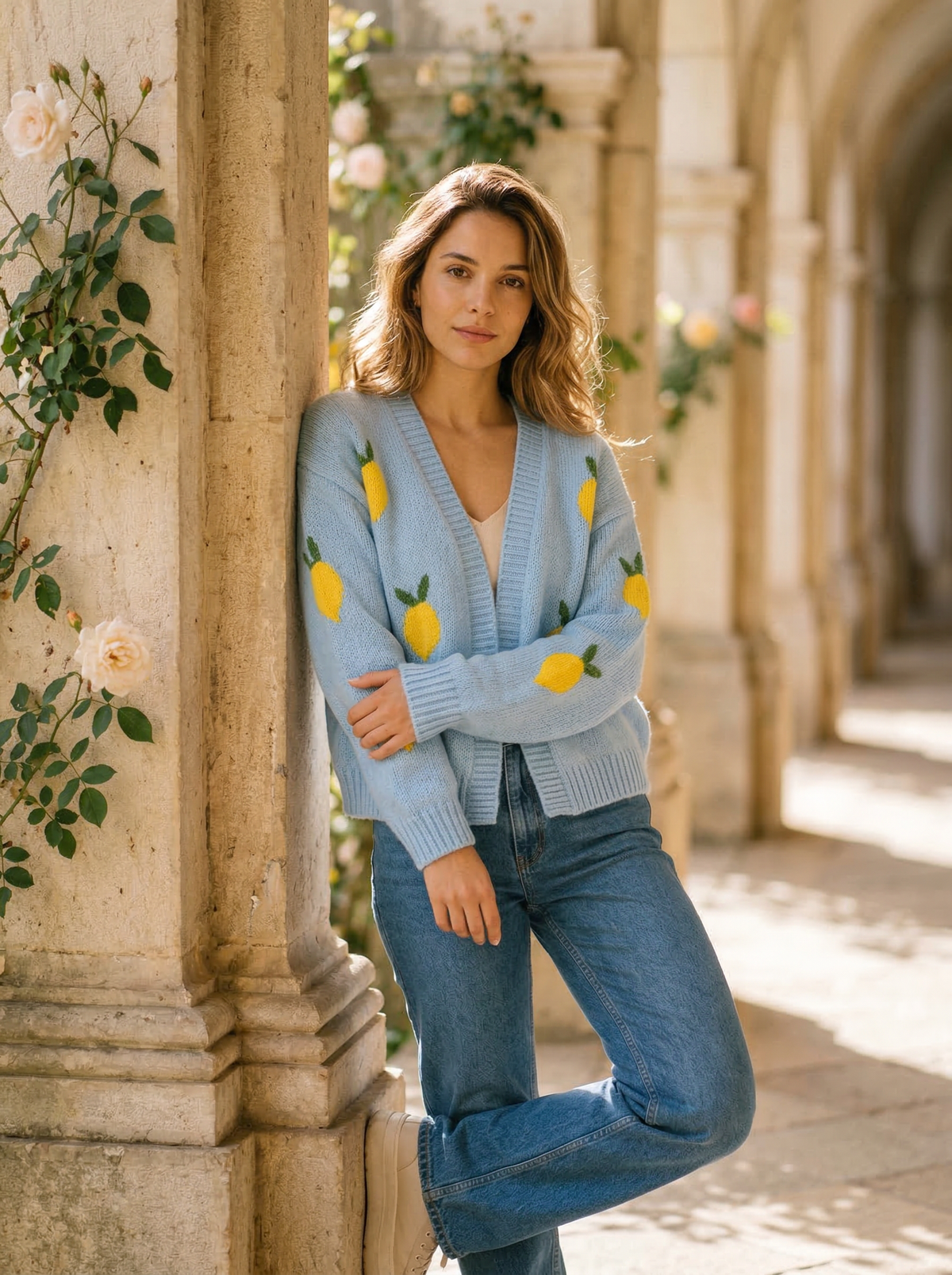 Cardigan Lemons - Default - Lifestyle editorial shot