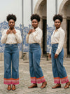 Crochet Trim Denim Pants - Default - Lifestyle editorial shot