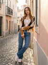 Argyle Knit Cardigan Helen - Default - Lifestyle editorial shot, alternate setting