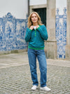 Striped Henley Sweater Fiona - Default - Lifestyle editorial shot, alternate setting
