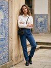 Floral Embroidered Blouse Paris - Default - Lifestyle editorial shot, alternate setting
