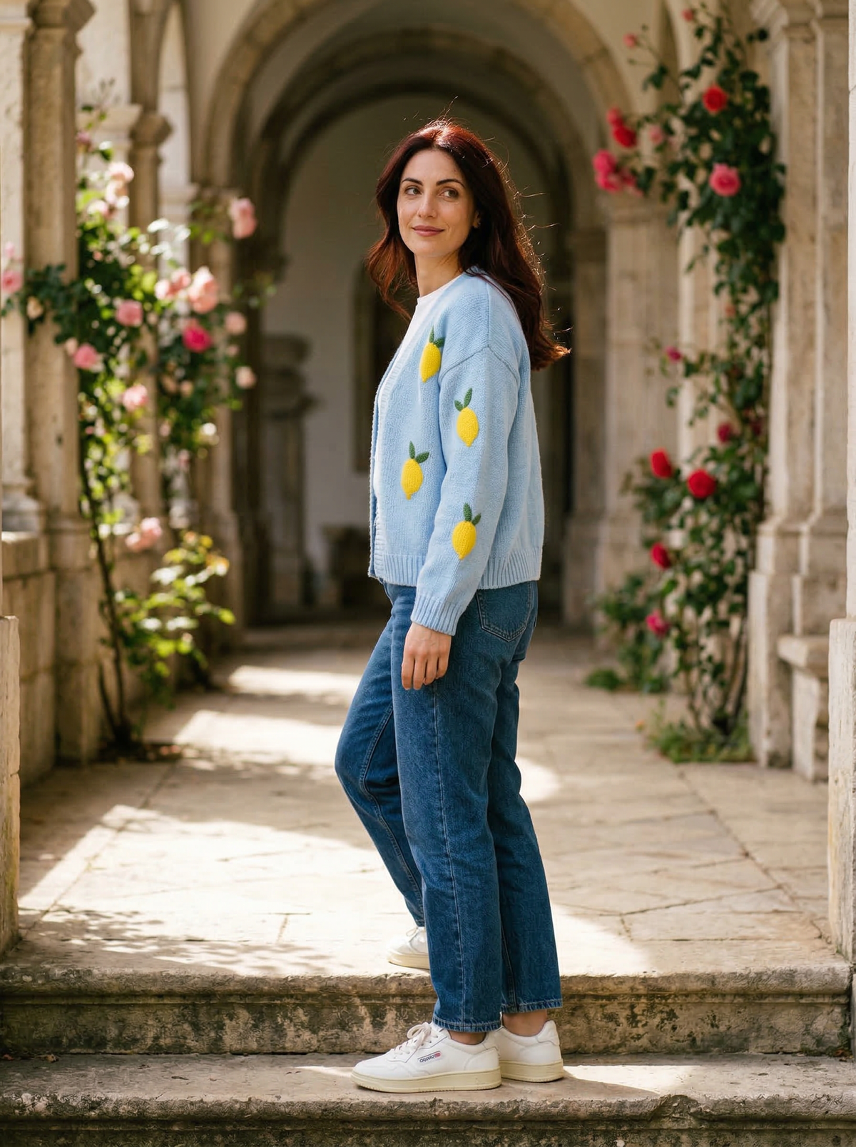 Cardigan Lemons - Default - Lifestyle editorial shot, alternate setting