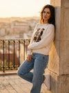 Teddy Bear Knit Sweater - Default - Lifestyle editorial shot, alternate setting