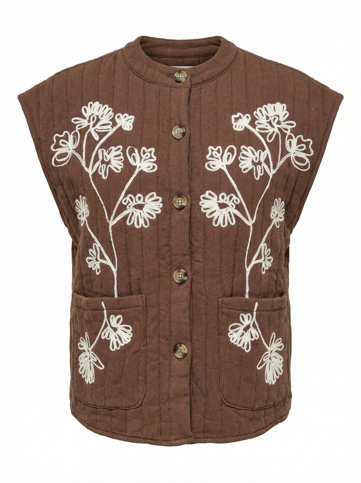 Embroidered Quilted Vest Paola - Default - Product only, no model