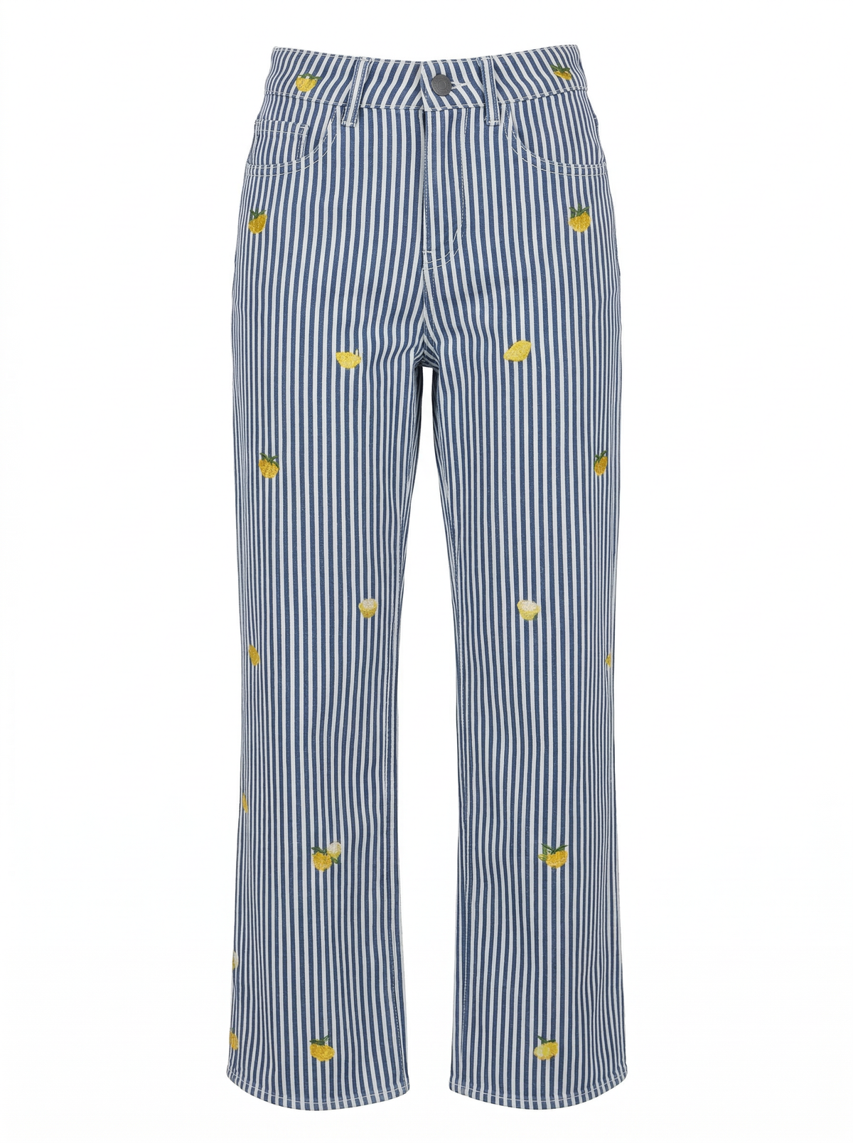 Pinstripe Lemon Pants - Default - Product only, no model