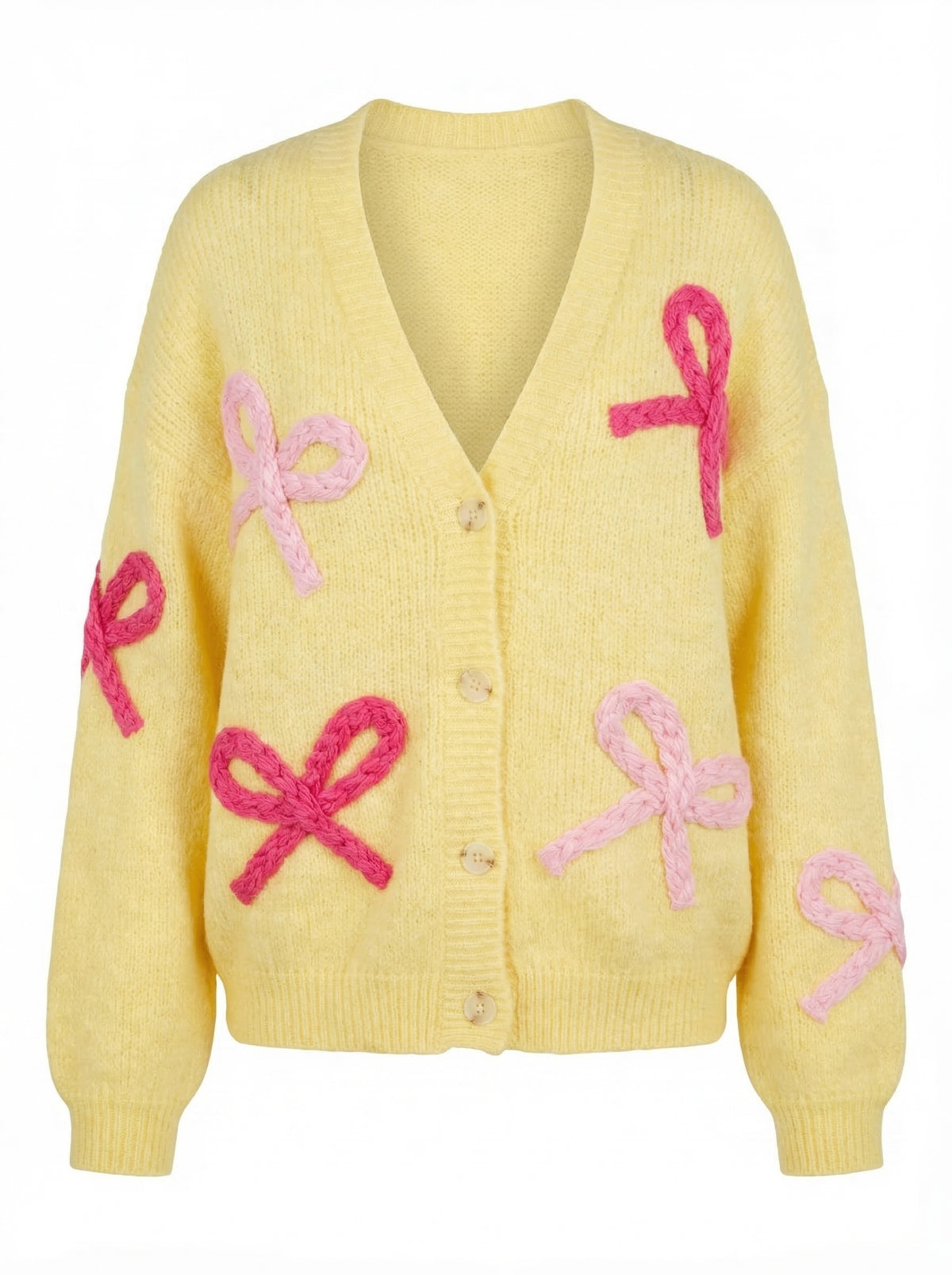 Knit Bow Cardigan - Default - Product only, no model