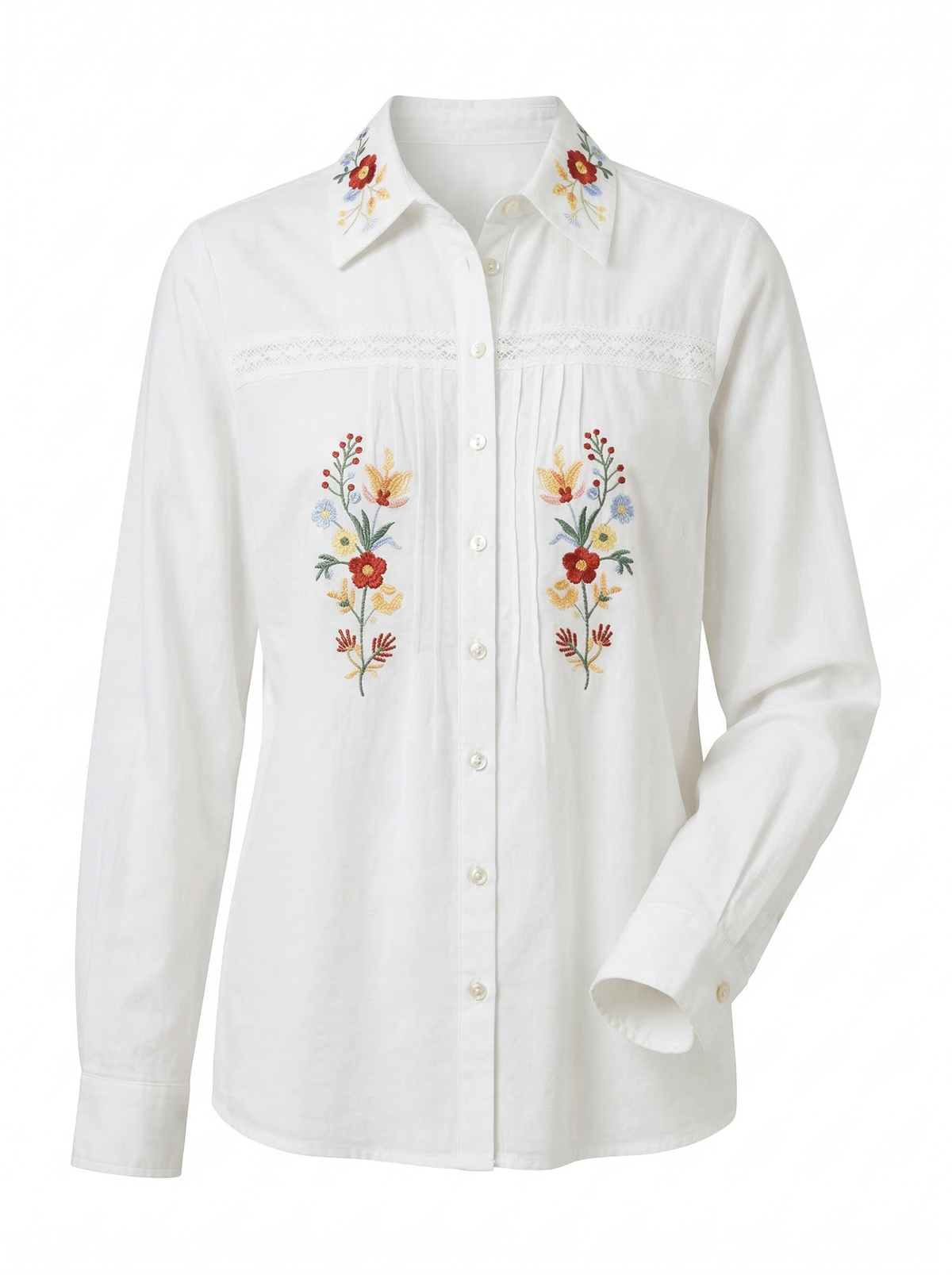 Floral Embroidered Blouse Paris - Default - Product only, no model