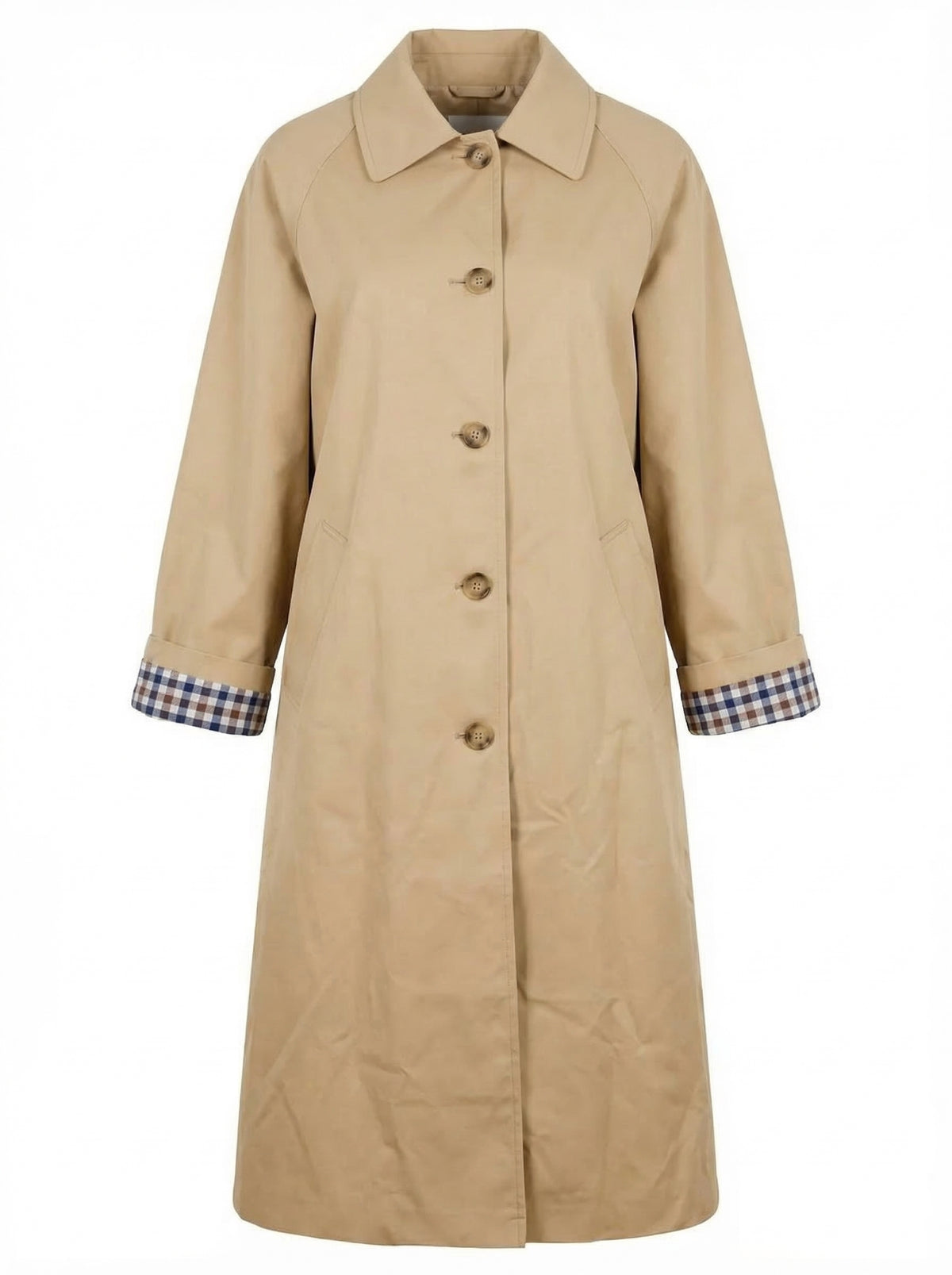 Gingham Lined Trench Coat - Default - Product only, no model