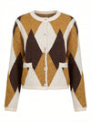Argyle Knit Cardigan Helen - Default - Product only, no model