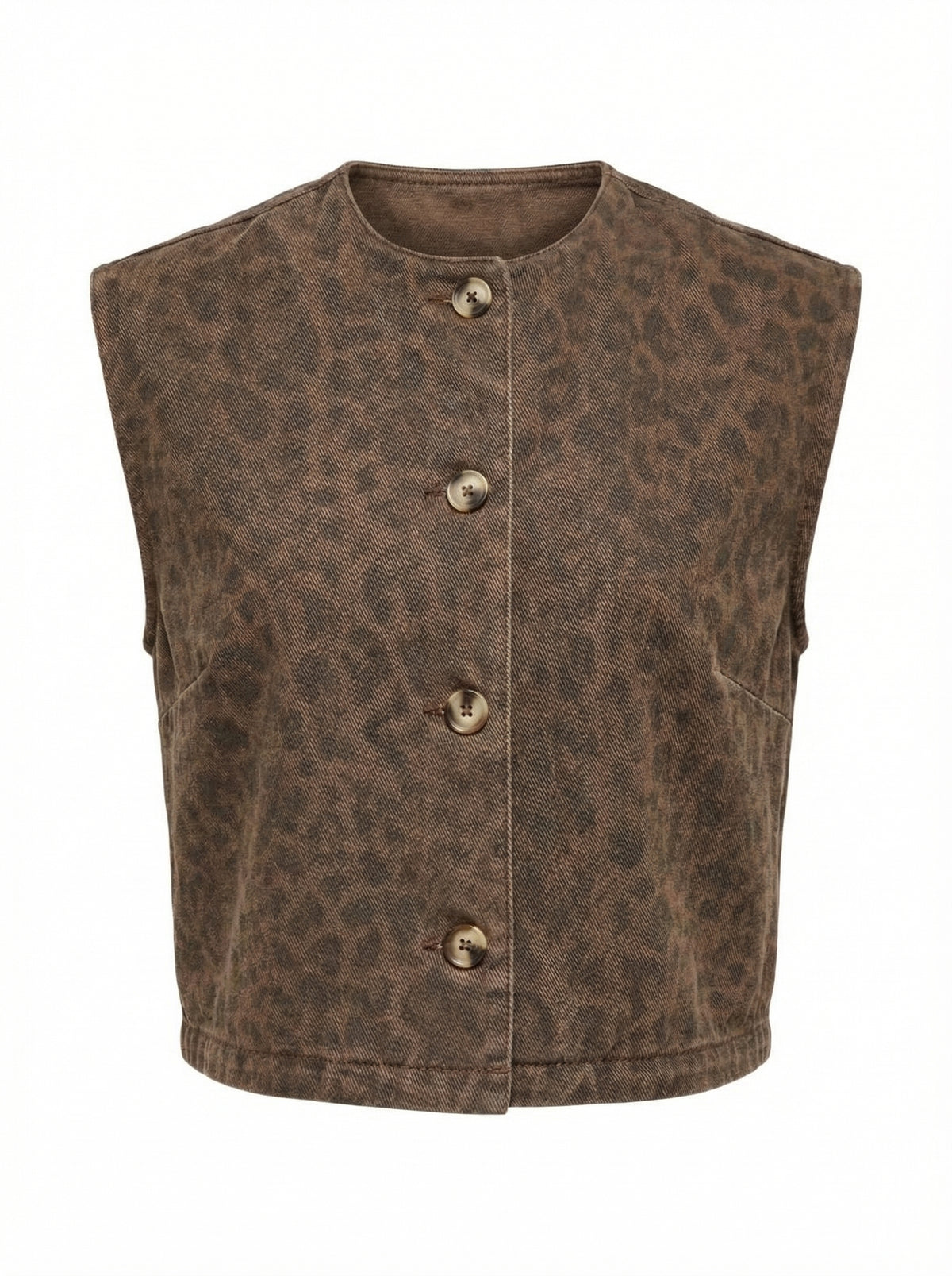 Leopard Print Vest - Default - Product only, no model