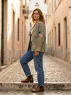 Artisan Embroidered Jacket - Green - Lifestyle editorial shot