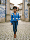 Cardigan Daisys - Ivory - Lifestyle editorial shot