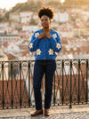 Cardigan Daisys - Navy Blue - Lifestyle editorial shot