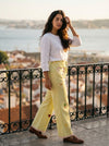 Vichy Embroidered Heart Pocket Pants - Pink - Lifestyle editorial shot