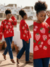 Strawberry Knit Sweater - Red - Lifestyle editorial shot