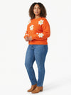 Sweater Daisys - Tangerine - Full body studio shot on white background
